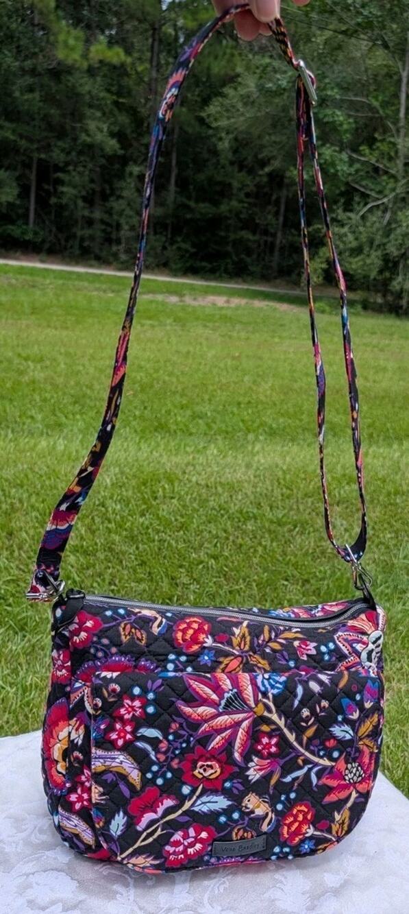 Vera Bradley Carson Mini Shoulder Bag Crossbody Foxwood Floral Quilted Cotton